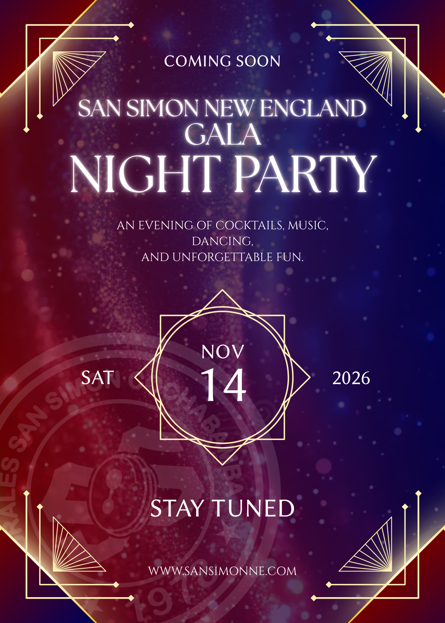 Gold Cream and Black Art Deco Gatsby Gala Night Party Invitation